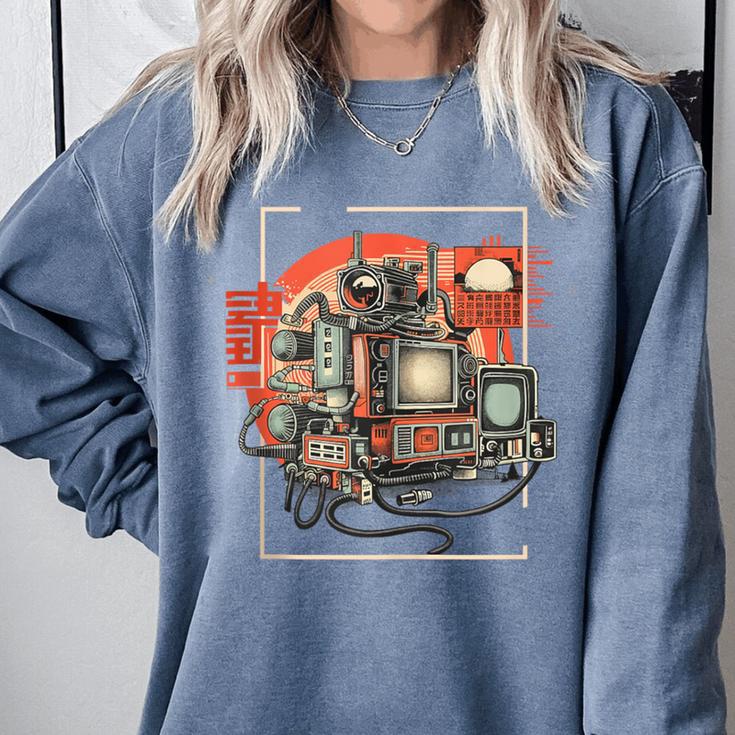 Retro Tech Stack 80s 90s Nostalgia Analog TV Cameras Comfort Colors Sweatshirt Retro Tech Stack 80s 90s Nostalgia Analog TV Cameras Comfort Colors Sweatshirt