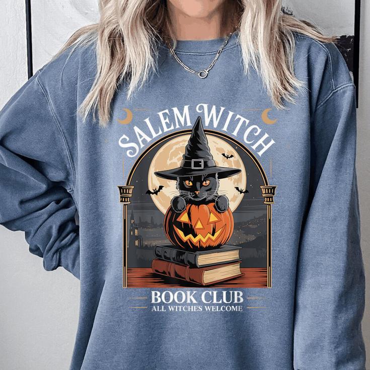 Salem Witch Book Club All Witches Welcome Halloween Reading Comfort Colors Sweatshirt Salem Witch Book Club All Witches Welcome Halloween Reading Comfort Colors Sweatshirt