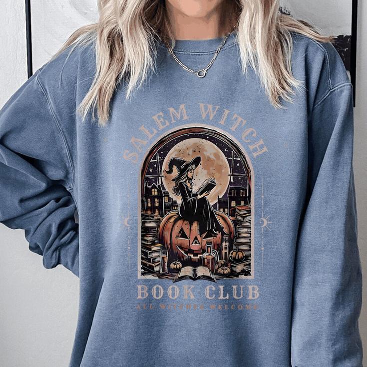 Salem Witch Book Club All Witches Welcome Spooky Halloween Comfort Colors Sweatshirt