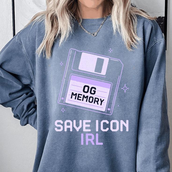 Save Icon IRL Retro Tech Humor Floppy Disk 90s Nostalgia Comfort Colors Sweatshirt