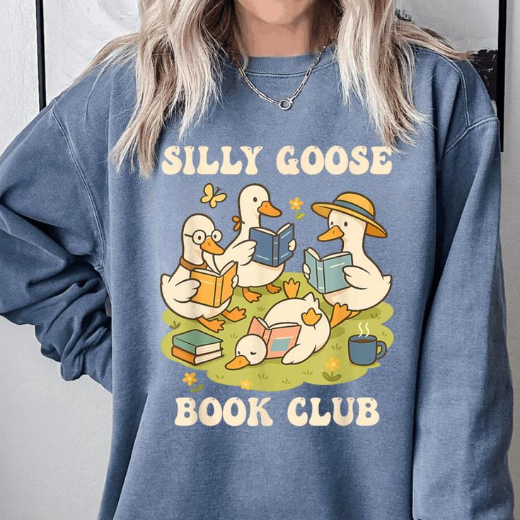 Silly-Goose Book Club Goose And Book Lovers Comfort Colors Sweatshirt