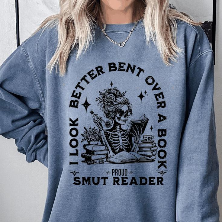 Smut Reader Skeleton Book Lover Dark Humor Art Premium Tri-Blend Comfort Colors Sweatshirt Smut Reader Skeleton Book Lover Dark Humor Art Premium Tri-Blend Comfort Colors Sweatshirt