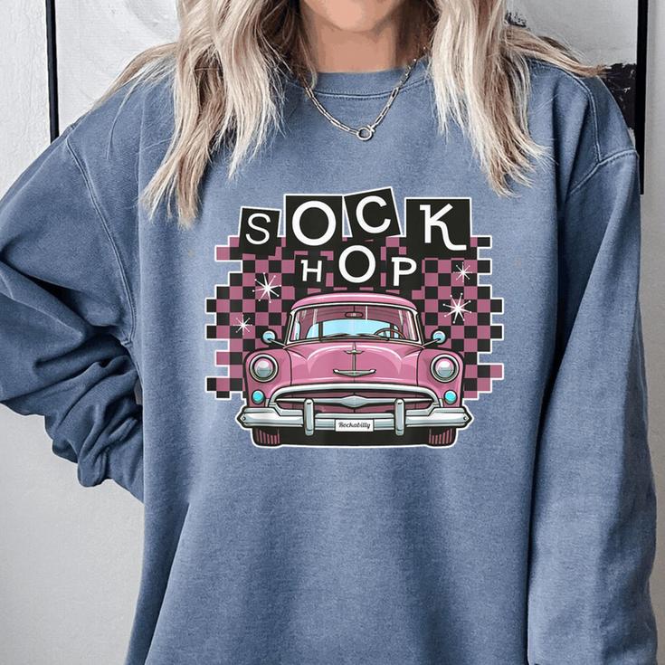 Sock Hop 50s Classic Car Nostalgia 1950s Greaser Comfort Colors Sweatshirt