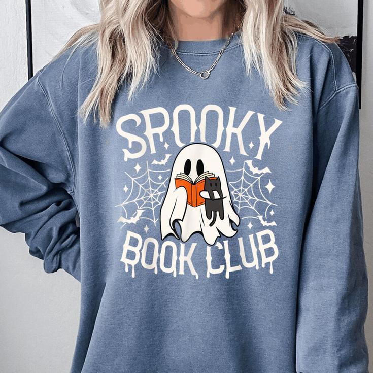 Spooky Book Club Cute Ghost Reading Book Halloween Costume Comfort Colors Sweatshirt