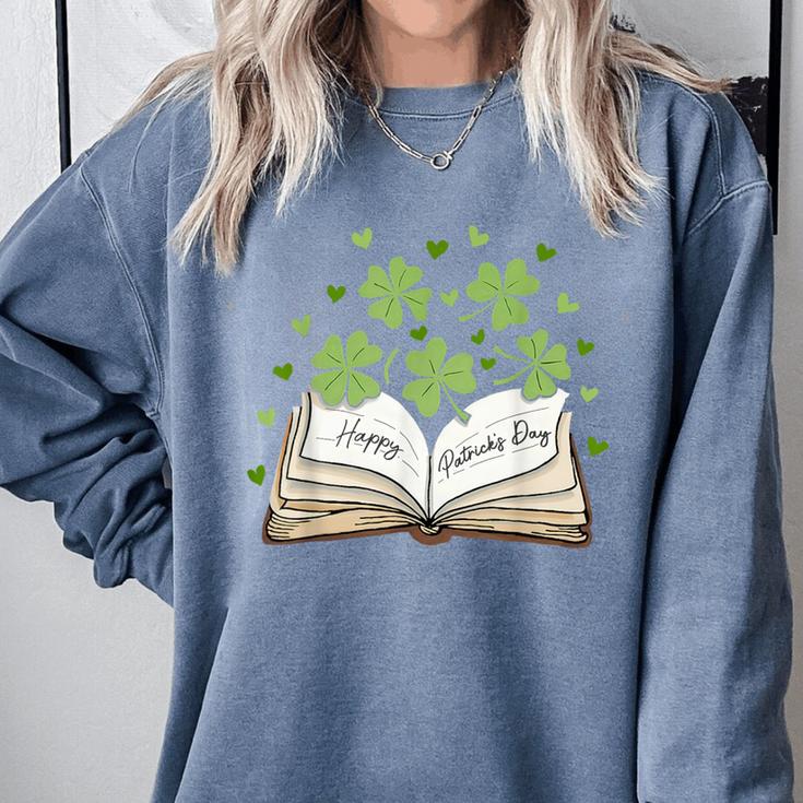 St Patricks Day Book Lover Librarian Reading Saint Pattys Comfort Colors Sweatshirt