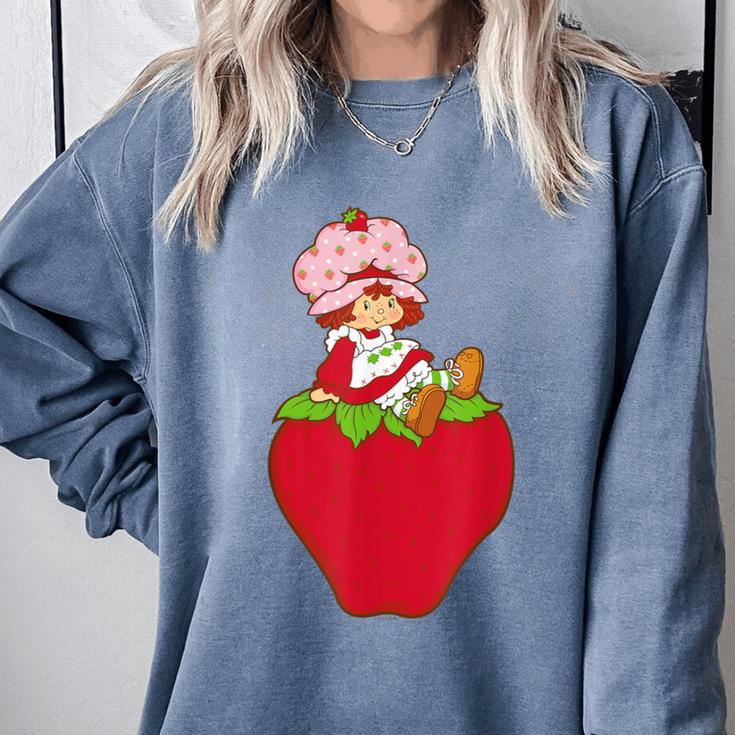 Strawberry Shortcake Sitting On Strawberry Retro Nostalgia Comfort Colors Sweatshirt Strawberry Shortcake Sitting On Strawberry Retro Nostalgia Comfort Colors Sweatshirt