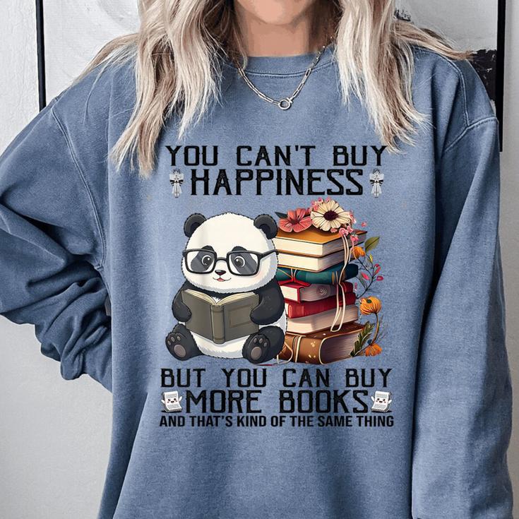 Teacher Bookworm Book Lover Panda Reading Book Librarian Tee Comfort Colors Sweatshirt