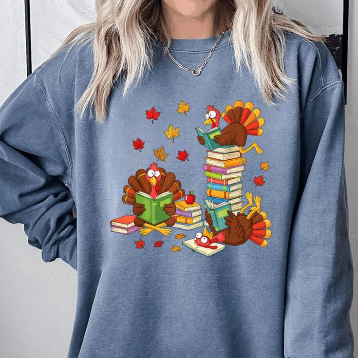 Turkey Reading Books Fall Librarian Book Lover Teacher Kids Comfort Colors Sweatshirt Turkey Reading Books Fall Librarian Book Lover Teacher Kids Comfort Colors Sweatshirt