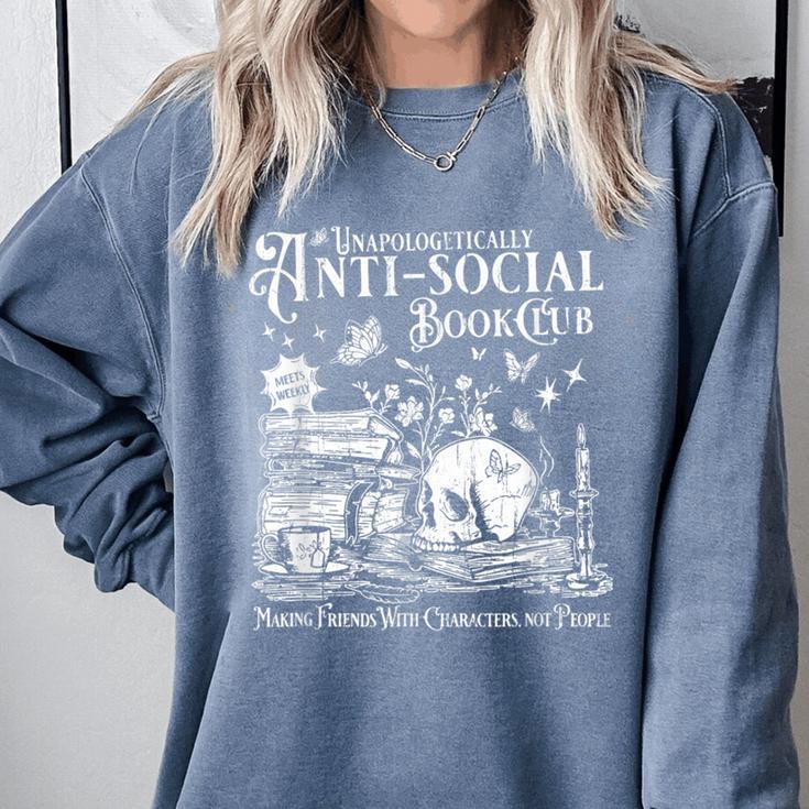 Unapologetically Anti Social Book Club Introvert Reader Comfort Colors Sweatshirt Unapologetically Anti Social Book Club Introvert Reader Comfort Colors Sweatshirt