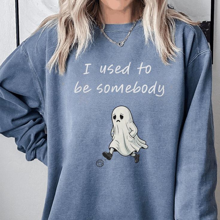 I Used To Be Somebody Nostalgia Halloween Spooky Season Premium Tri-Blend Comfort Colors Sweatshirt