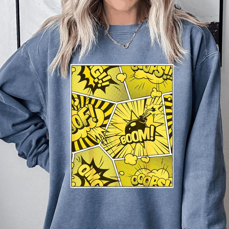 Varsity-Gold Yellow Comic Book University Varsity-Gold Comfort Colors Sweatshirt