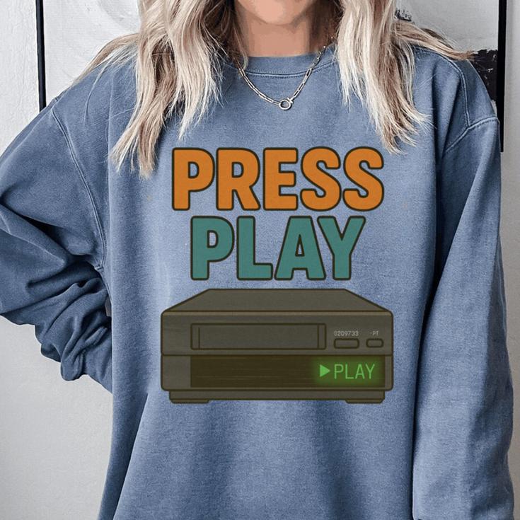 VHS Cassette Retro Analog Nostalgia Theme Comfort Colors Sweatshirt
