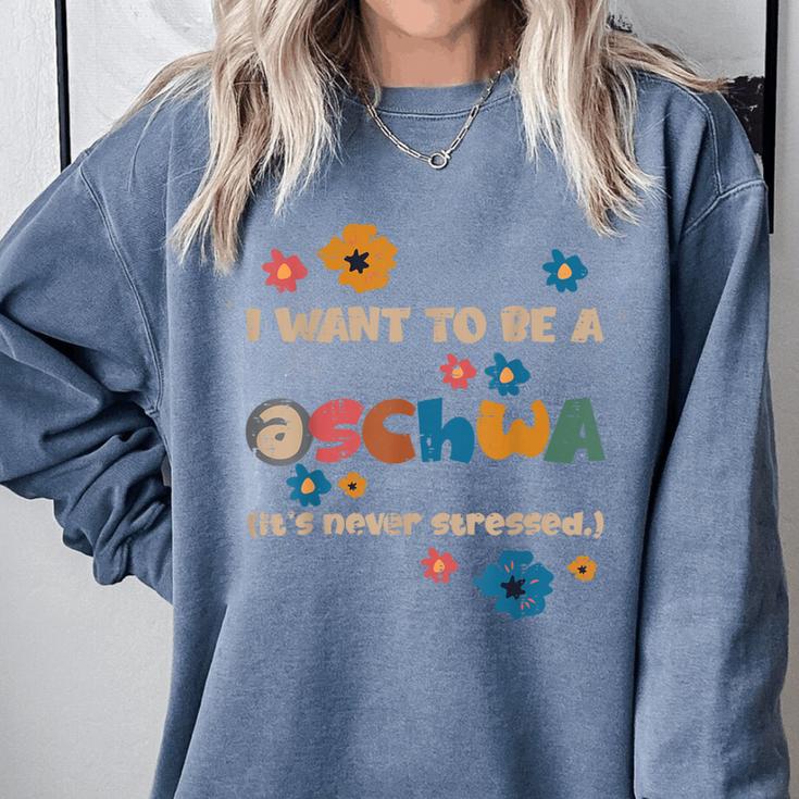 I Want To Be A Schwa Read Book Reading Librarian Comfort Colors Sweatshirt
