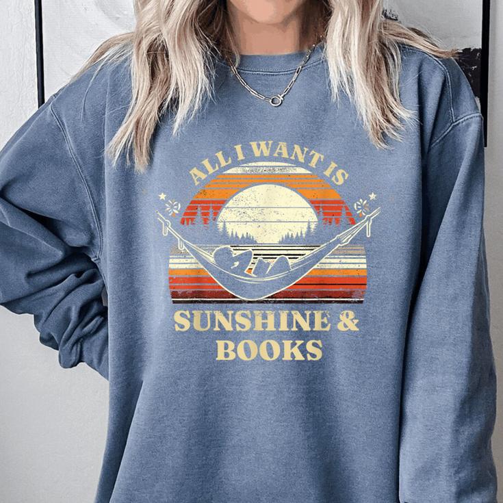 All I Want Is Sunshine & Books Summer Reading Comfort Colors Sweatshirt All I Want Is Sunshine & Books Summer Reading Comfort Colors Sweatshirt