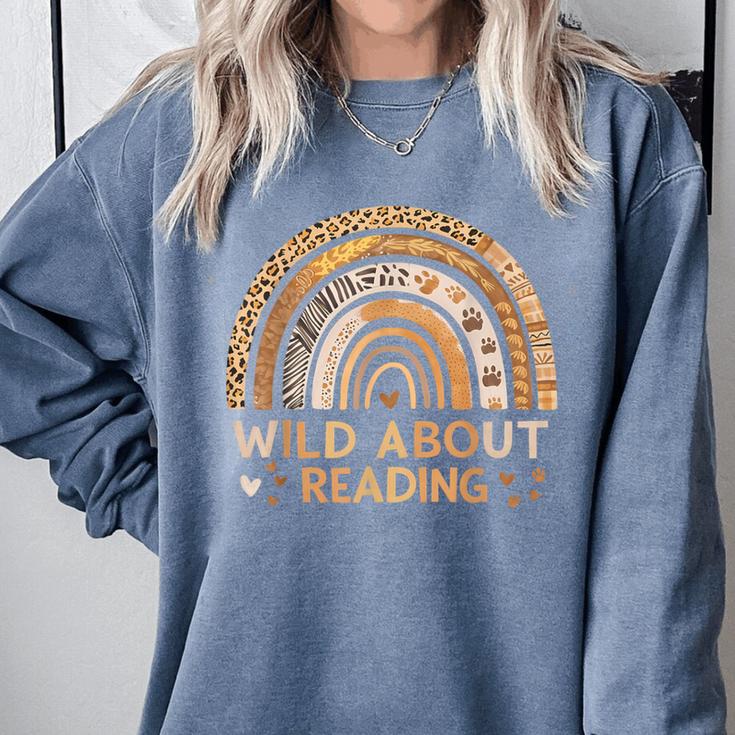 Wild About Reading Books Reader Lover Bookworm Librarian Comfort Colors Sweatshirt