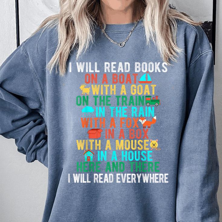 I Will Read Book On Boat Words For Kids Comfort Colors Sweatshirt