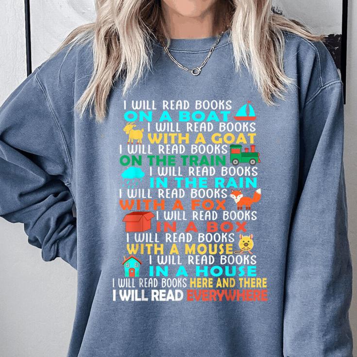 I Will Read Books On A Boat Kids Reading Read Books Comfort Colors Sweatshirt I Will Read Books On A Boat Kids Reading Read Books Comfort Colors Sweatshirt