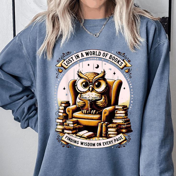 Wise Owl Reading Books Comfort Colors Sweatshirt