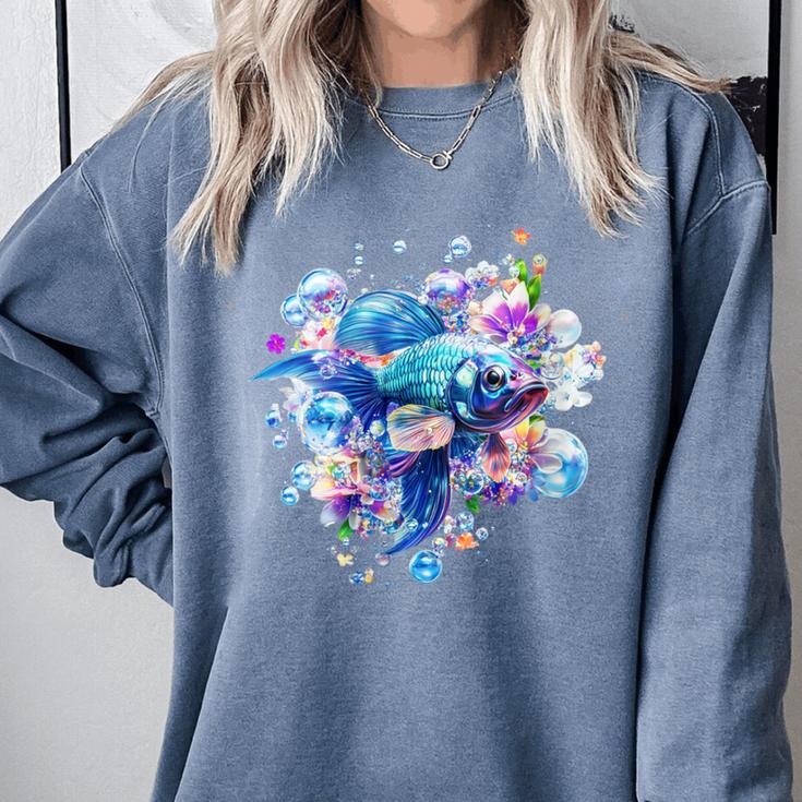 Women's Frutiger Aero Y2K Fish Comfort Colors Sweatshirt Women's Frutiger Aero Y2K Fish Comfort Colors Sweatshirt