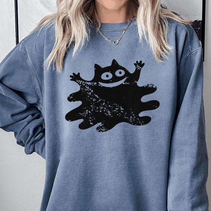 Yk2 Grunge Scary Cat With Tail Tomboy 90s Nostalgia Indie Premium Tri-Blend Comfort Colors Sweatshirt