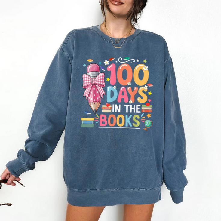 100th Day Of School Teacher Floral 100 Days In The Books Comfort Colors Sweatshirt