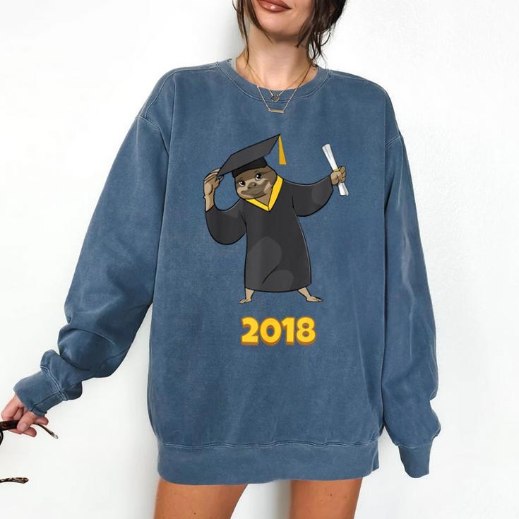 2018 Graduation Shirts Sloth Lovers For Women Teens Comfort Colors Sweatshirt
