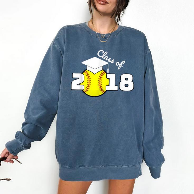 2018 Softball Senior Graduation Shirt For Girls Grad Comfort Colors Sweatshirt