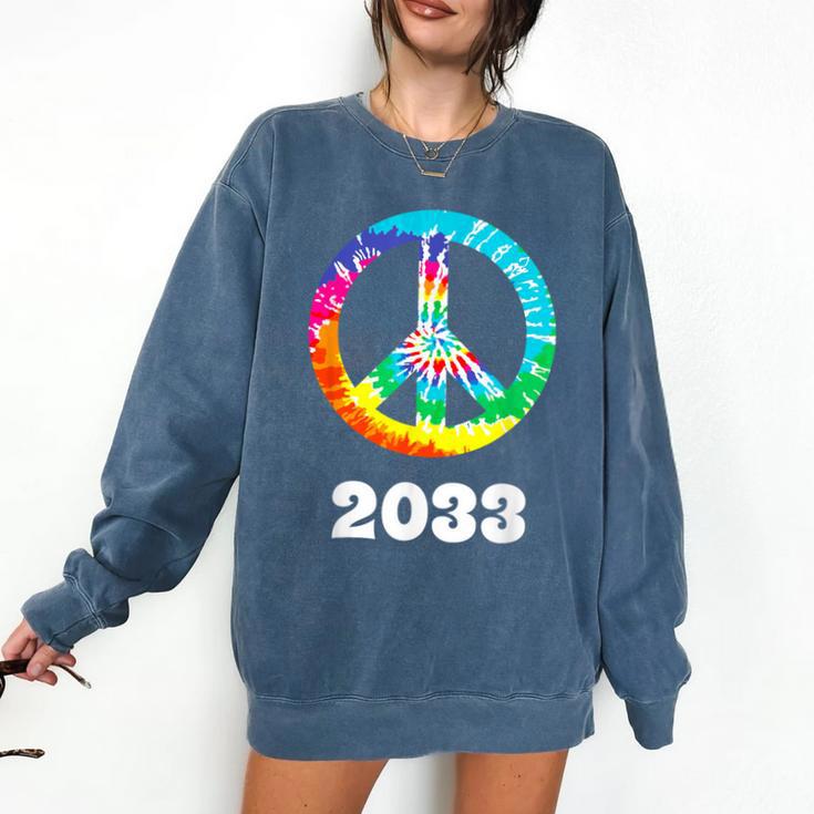 2033 Graduation Class Year Tie Dye Peace Sign Comfort Colors Sweatshirt