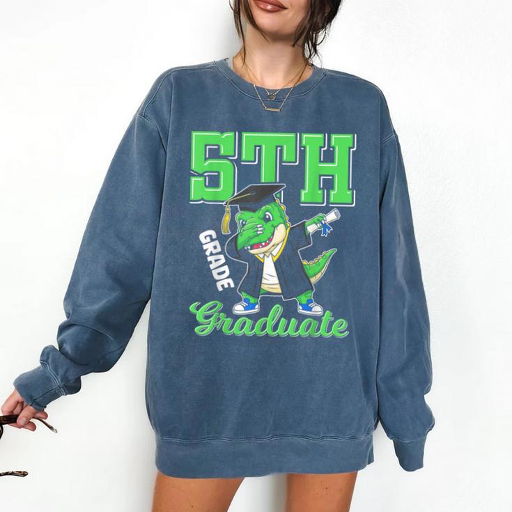 5th Grade Graduate Dinosaur Dab Graduation School Comfort Colors Sweatshirt