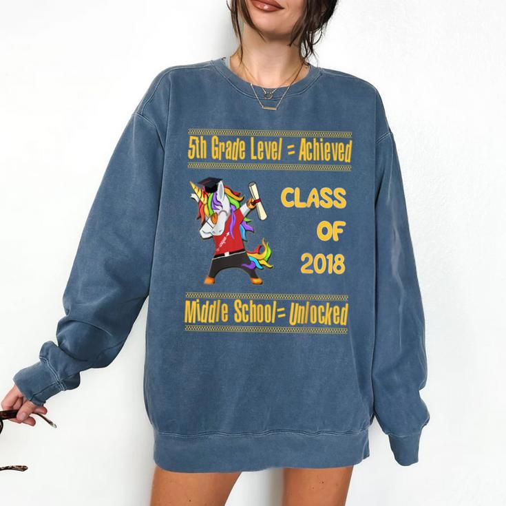 5th Grade Graduation Shirt Dabbing Unicorn Boys Class 2018 Comfort Colors Sweatshirt