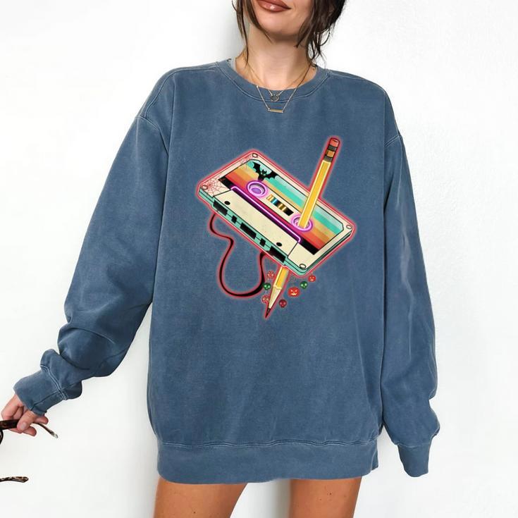 80s 90s Retro Halloween's Party Costume Nostalgia Cassette Comfort Colors Sweatshirt