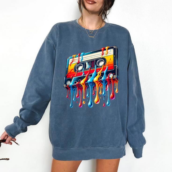 80s 90s Retro Party Costume Nostalgia Cassette Comfort Colors Sweatshirt