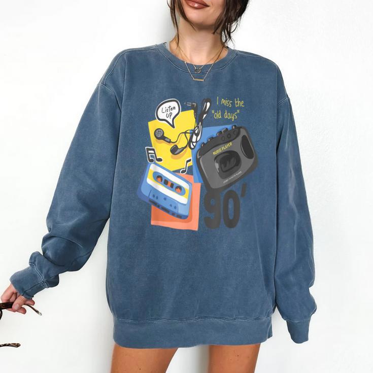 90s Retro Cassette And Walkman Nostalgia Graphic Tee Comfort Colors Sweatshirt