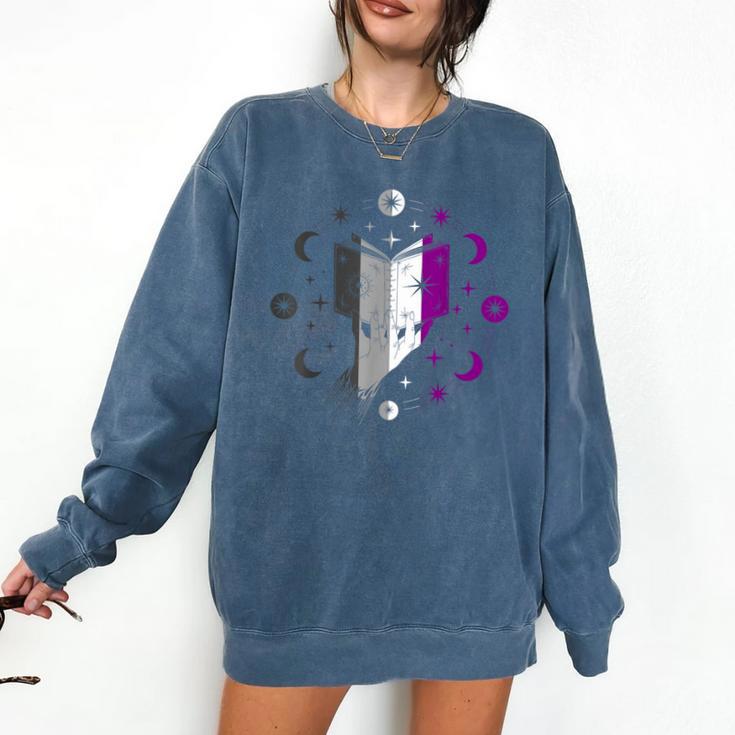 Ace Pride Book With Stars Moons And Magic Hand Comfort Colors Sweatshirt