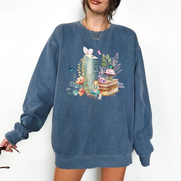 Alice In Wonderland Characters Lewis Carroll Book Lover Comfort Colors Sweatshirt