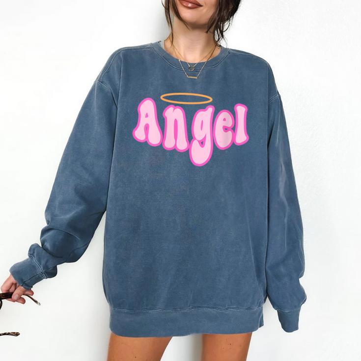Angel Y2k Aesthetic 2000s Millennial Nostalgia Retro Pink Comfort Colors Sweatshirt