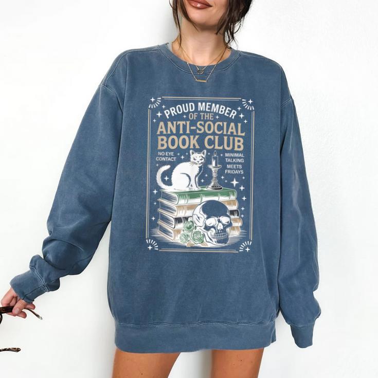 Anti-Social Book-Club Cat Graphic Comfort Colors Sweatshirt