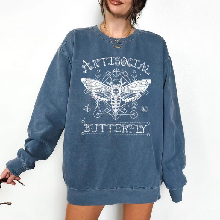 Antisocial Butterfly Introvert Death Head Moth Comfort Colors Sweatshirt