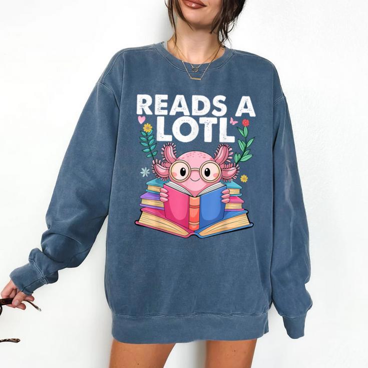 Axolotl Books Readsalotl Reading Bookworm Boys Girls Comfort Colors Sweatshirt