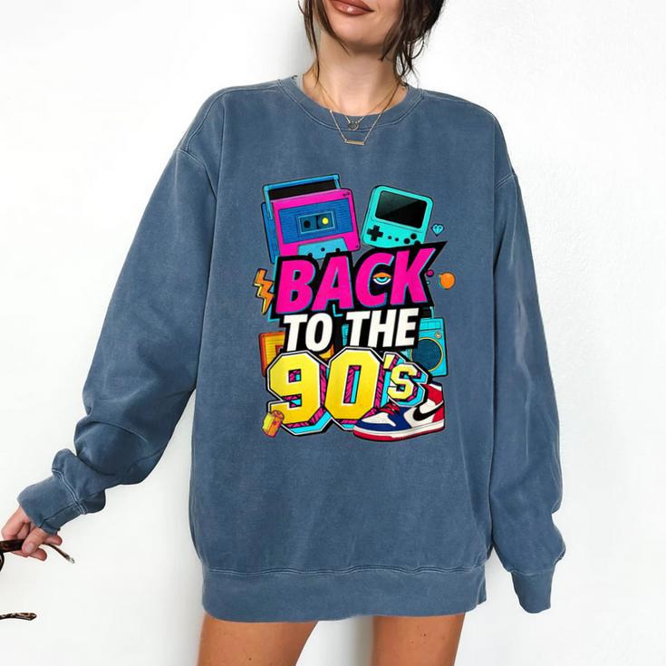 Back To The 90s Nostalgia Cassette Game Console Boombox Comfort Colors Sweatshirt