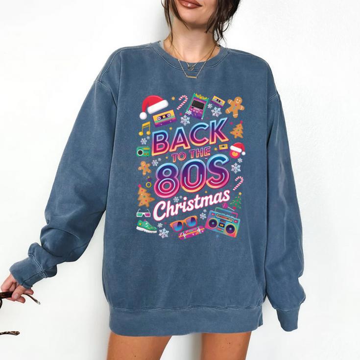 Back To-The 80 s Christmas Retro Cassette Boombox Nostalgia Comfort Colors Sweatshirt