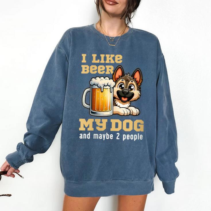 I Like Beer My Dog And Maybe 2 People Introvert Pun Comfort Colors Sweatshirt