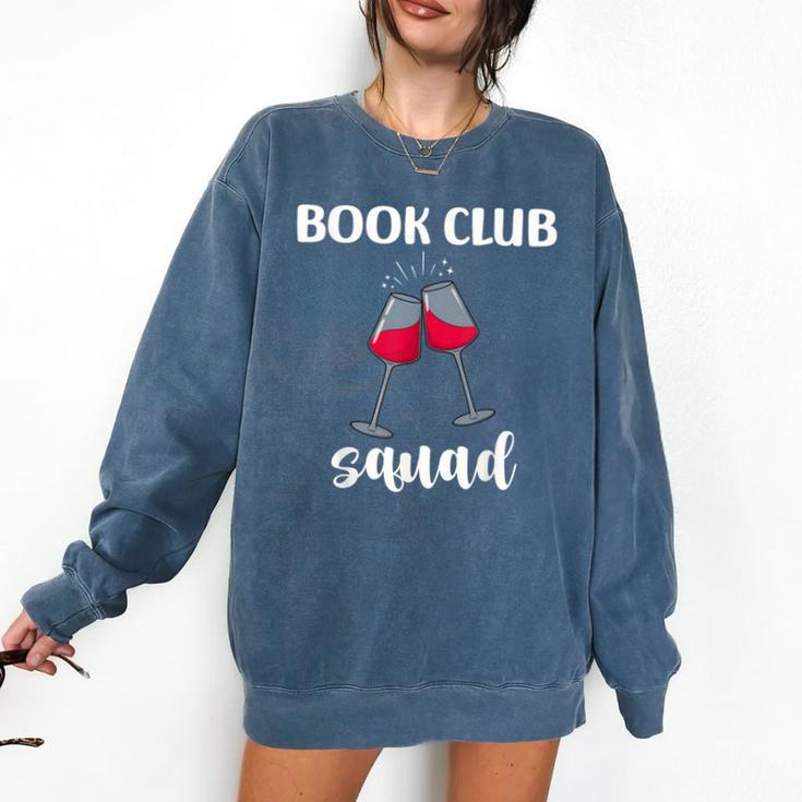 Book Club Squad Reading Bookworm Wine Lover Humor Comfort Colors Sweatshirt