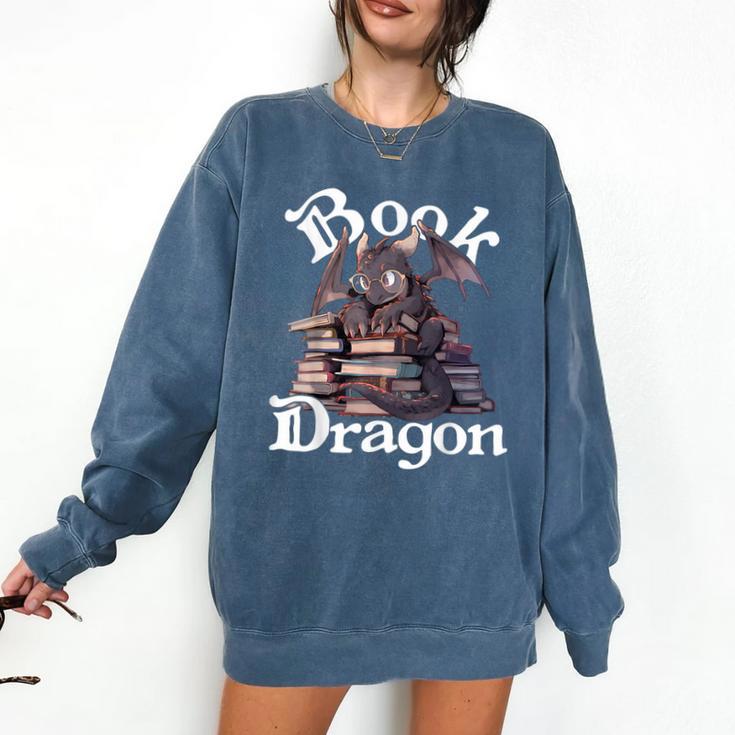 Book Dragon Book Lover Bookworm Book Reader Librarian Comfort Colors Sweatshirt