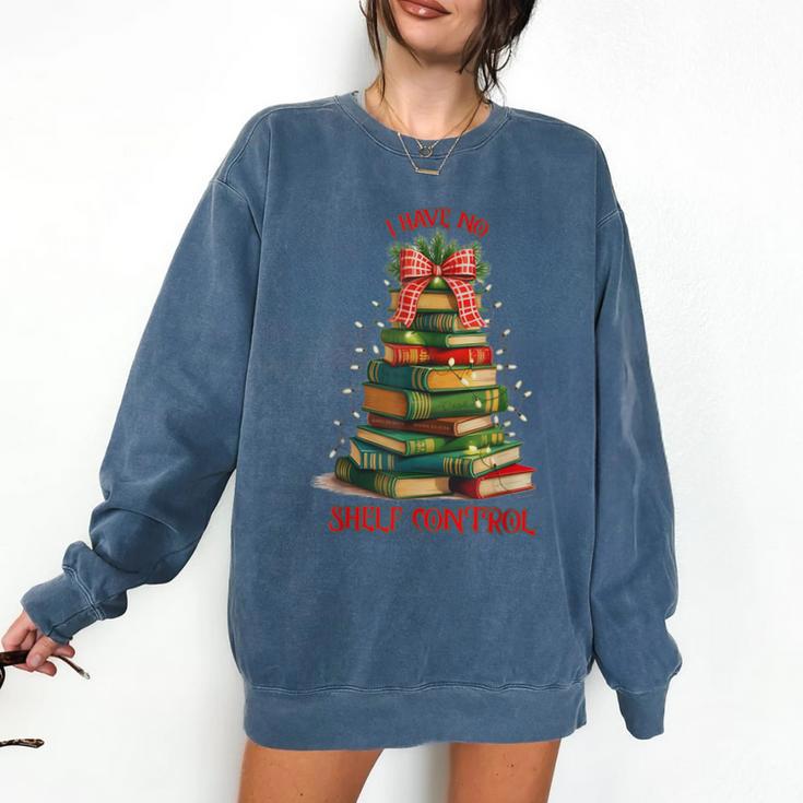 Book Lover Christmas Tree I Have No Shelf Control Comfort Colors Sweatshirt