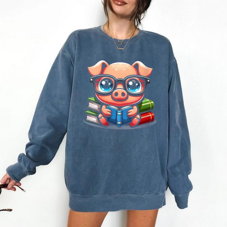 Book Lover Reading Pig Comfort Colors Sweatshirt