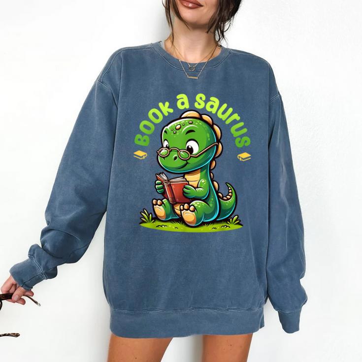 Book A Saurus Bookasaurus Dinosaur Book Girls Boys Toddler Comfort Colors Sweatshirt