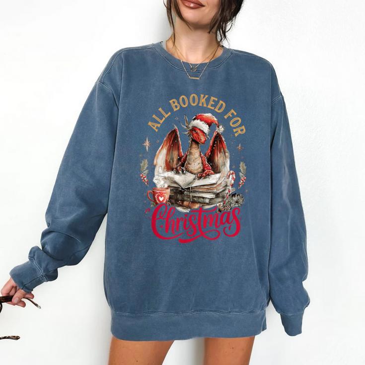 All Booked For Christmas Dragon Comfort Colors Sweatshirt