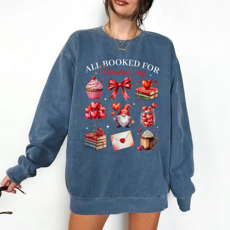 All Booked For Valentine Coquette Bow Girl Women Teacher Comfort Colors Sweatshirt