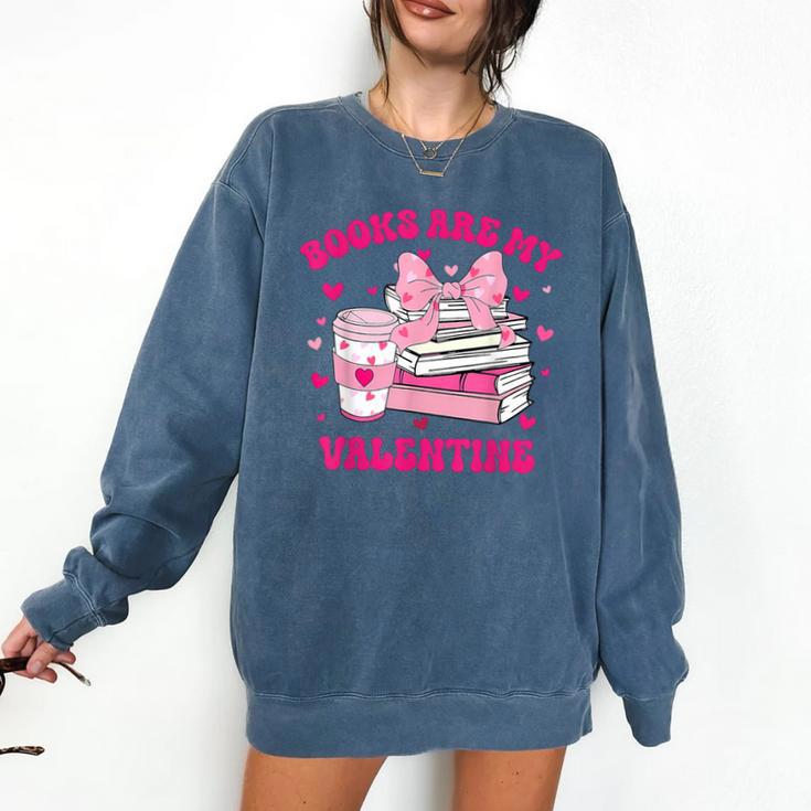 All Booked For Valentines Book Reading Coquette Bow Comfort Colors Sweatshirt